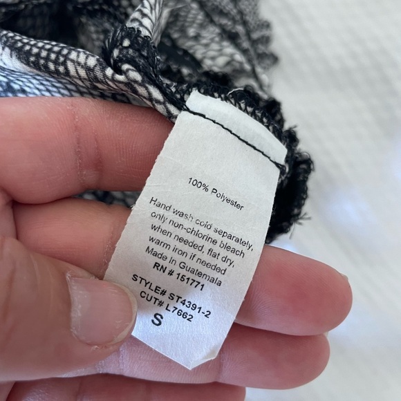 Le Lis Ruffled Smocked Snake Print Blouse - Picture 6 of 6